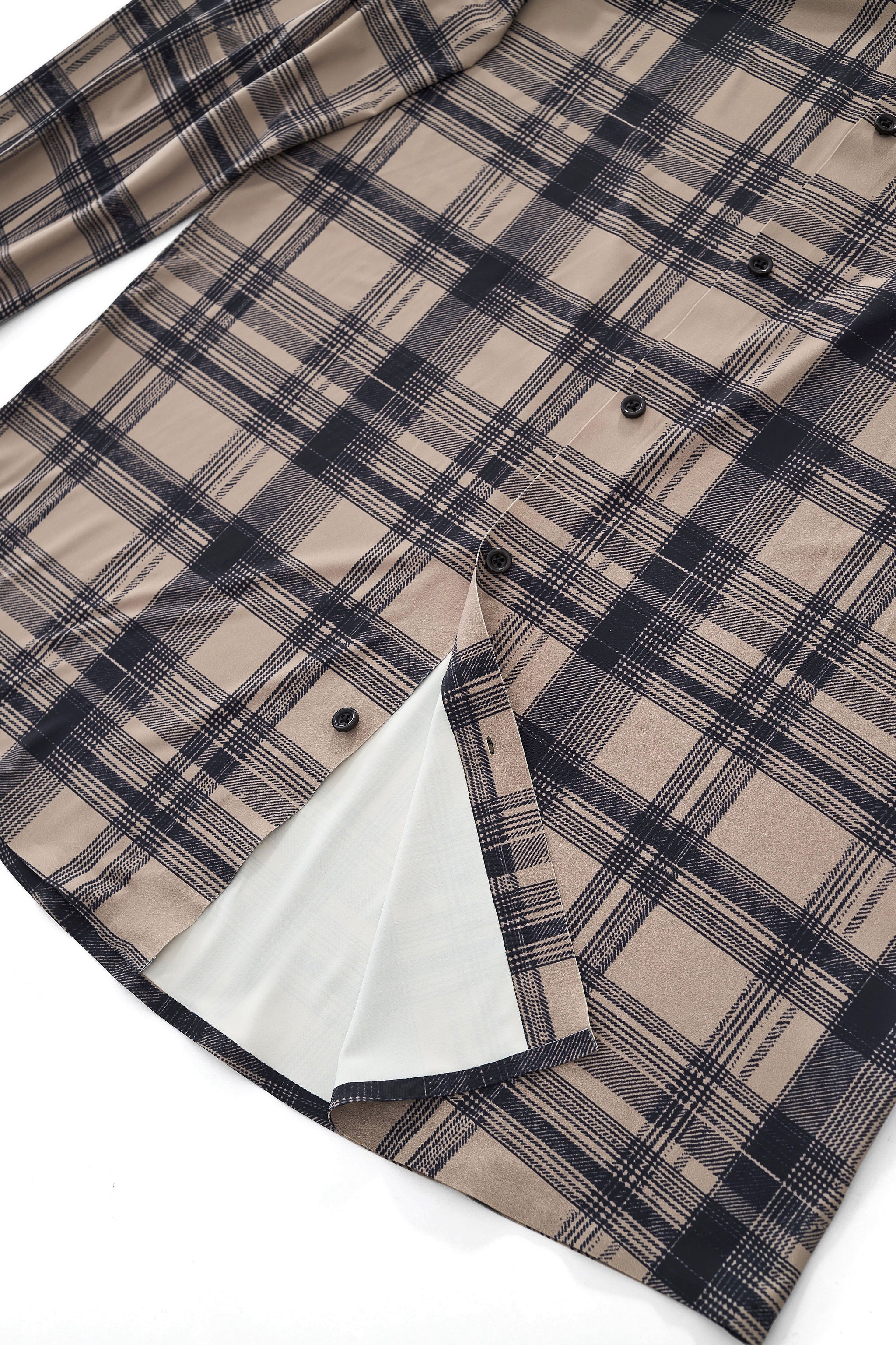 Seamless Plaid Stretch Shirt – El Baron KHAKI
