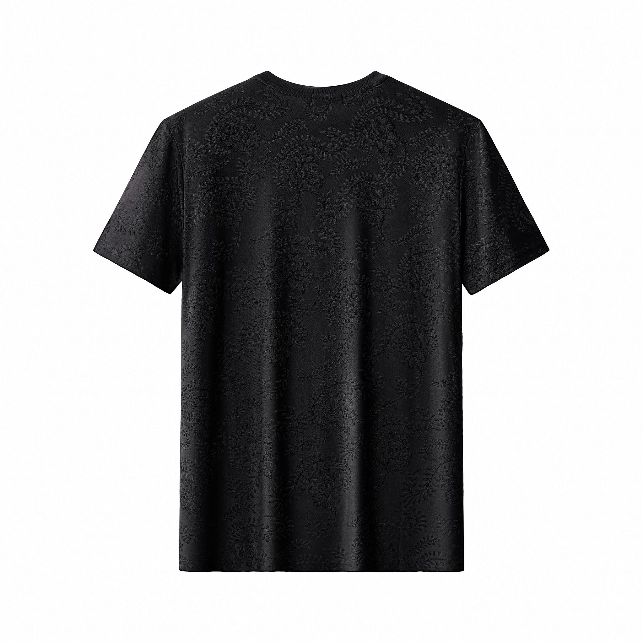 Embossed Paisley Tee – El Baron BLACK
