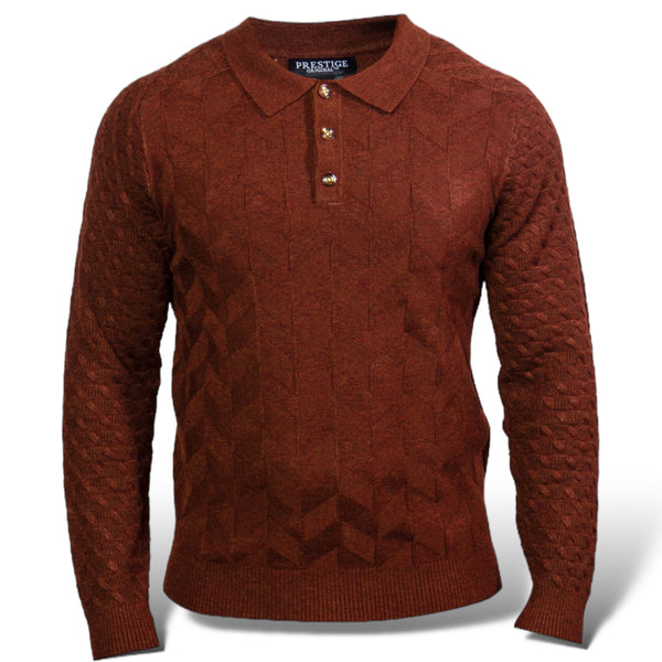 Prestige "Brookfield" Polo Sweater (Brown) 287