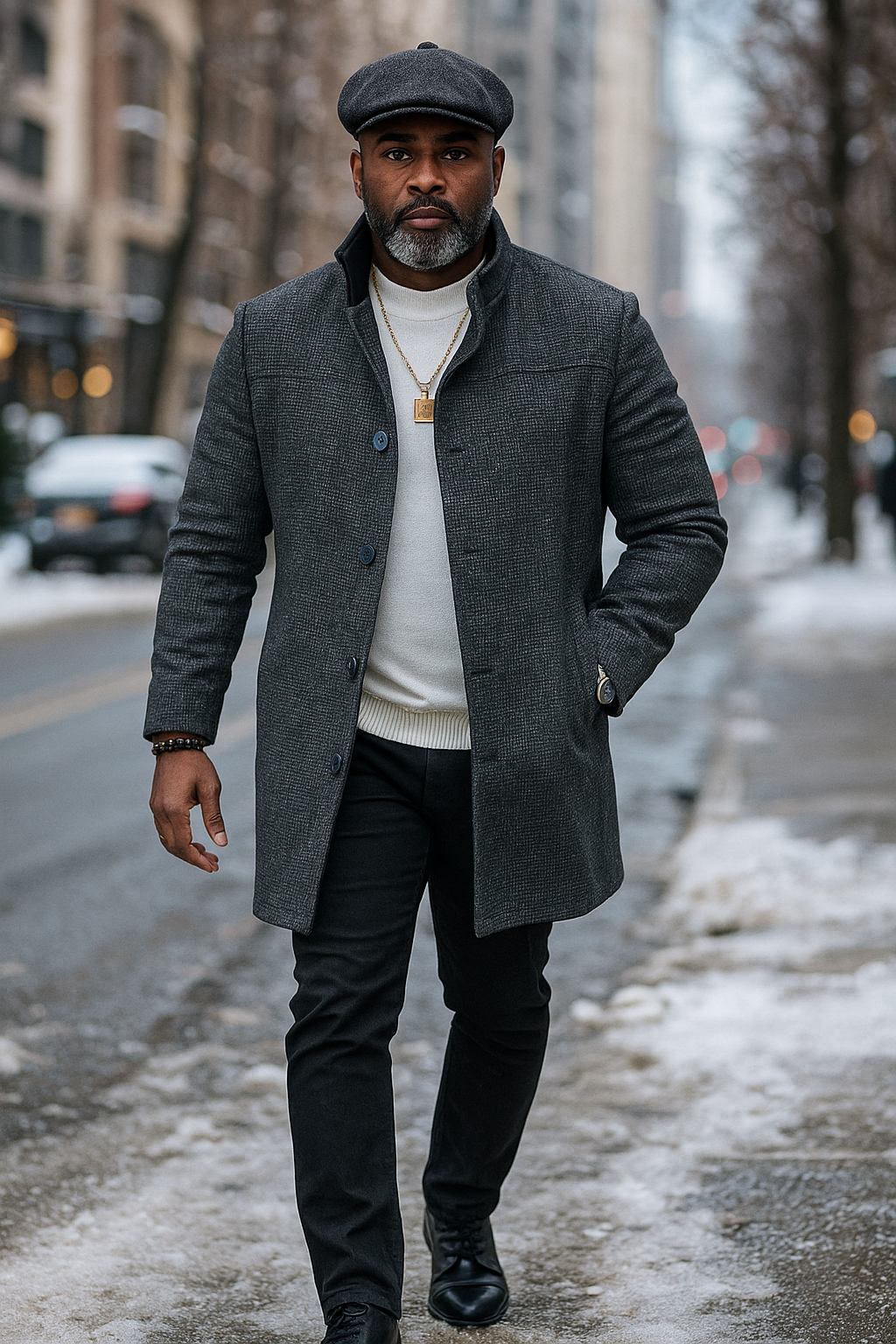 Enzo "Manhattan" Car Coat (Charcoal)