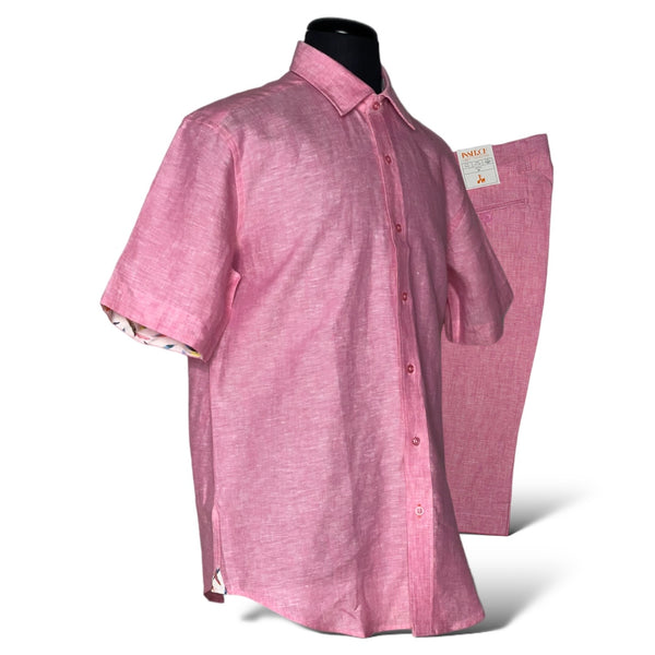 Inserch Linen S/S Shirt (Summer Pink) 7172