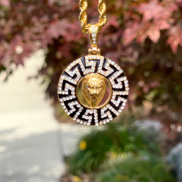 KALIKO "Lion Stone Greek" Rope Chain + Pendant (Gold) 535