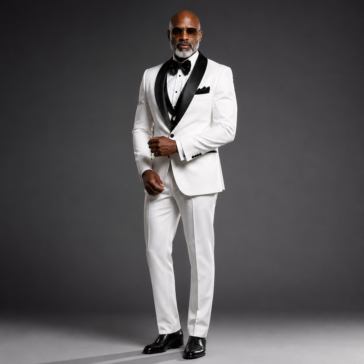 Rossi Man 3 Piece Tuxedo - Black/White RM1960