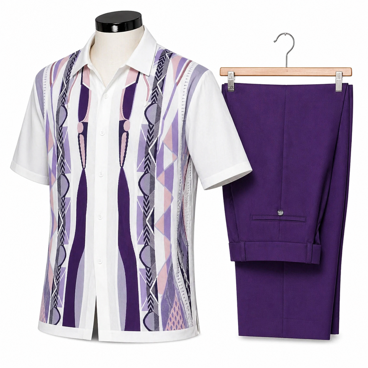 Silversilk Men’s 2-Piece Walking Suit – Knit Set – Purple 21017