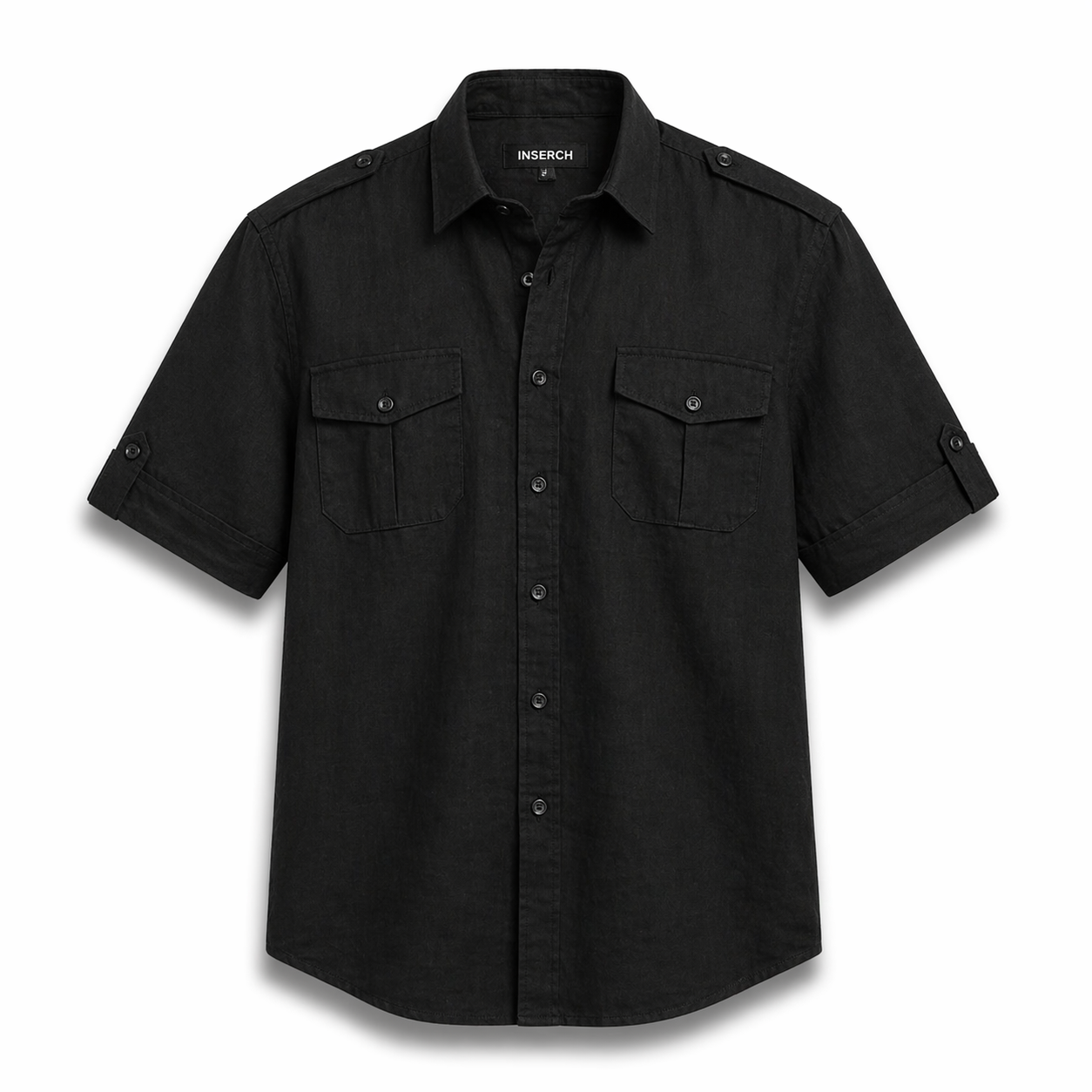 Inserch Military Linen Shirt (Black)