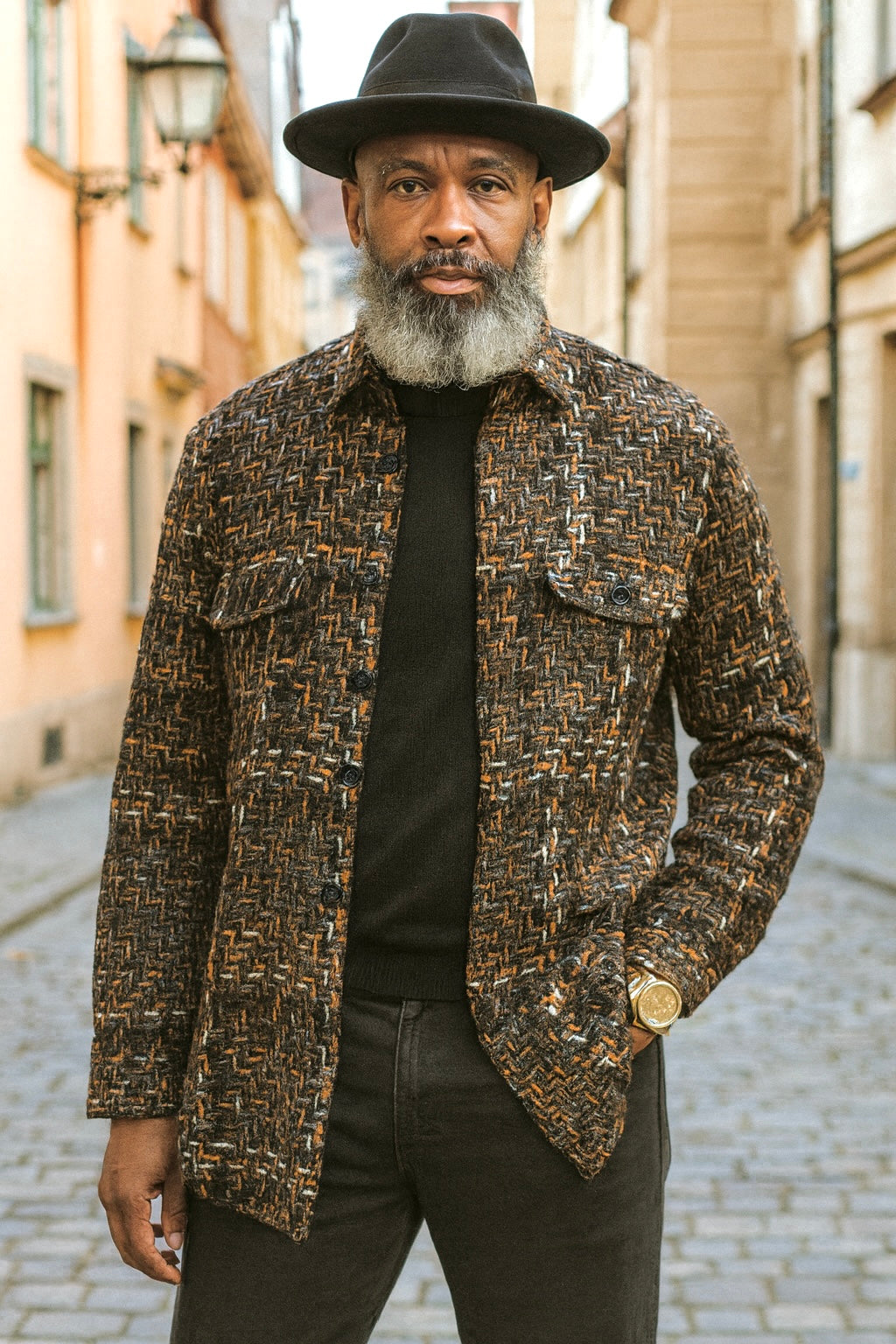 Lanzino Shirt Jacket (Black/Rust/Gray)