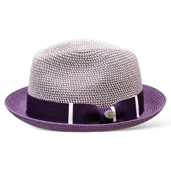Bentley "Gino" Stingy Brim Hat (Purple/White)