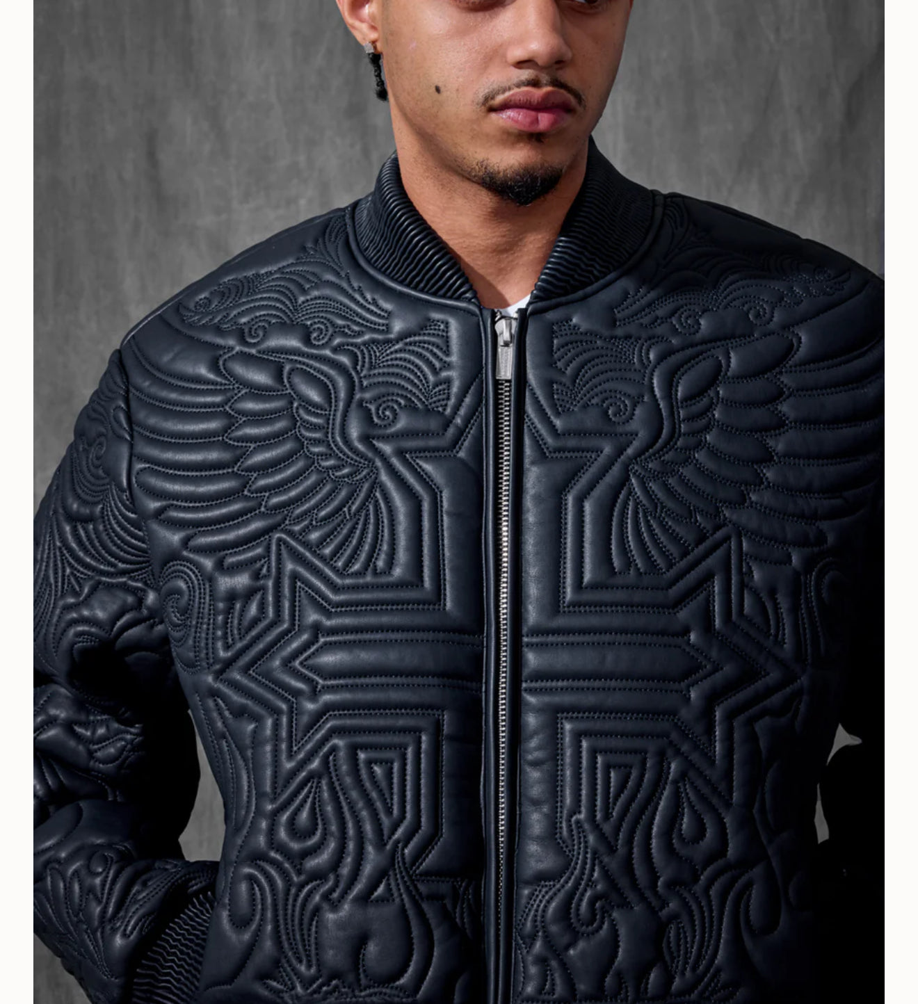 Graphic Bomber Jacket (Navy)