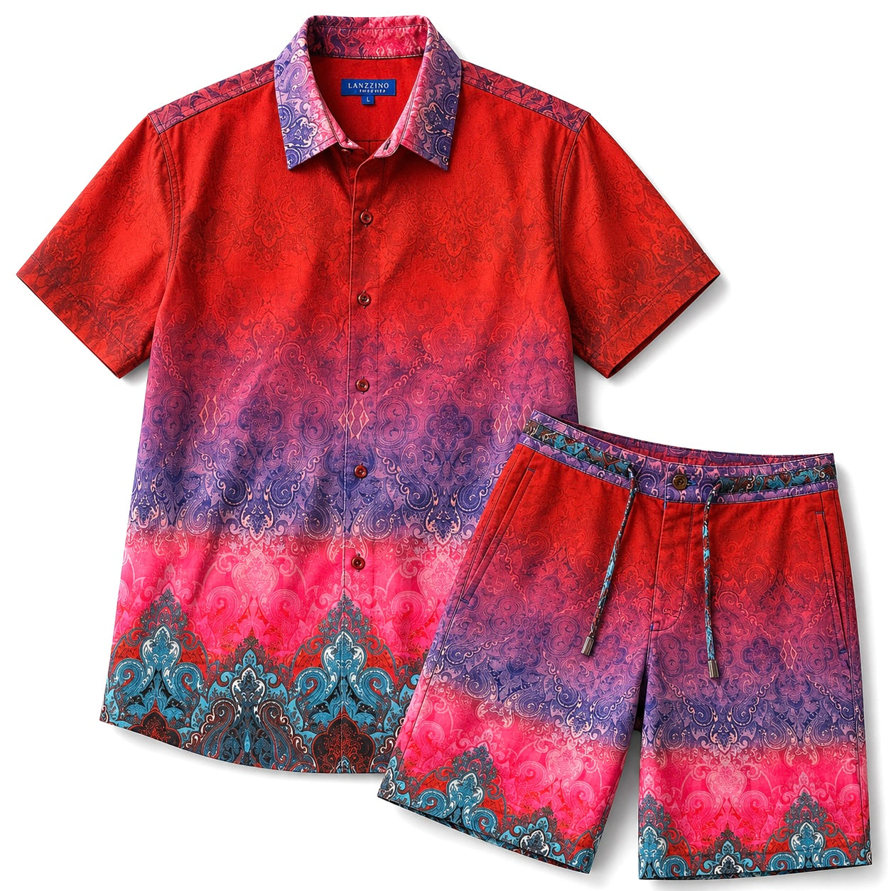 Lanzino Luxury Short Set (Coral) 756