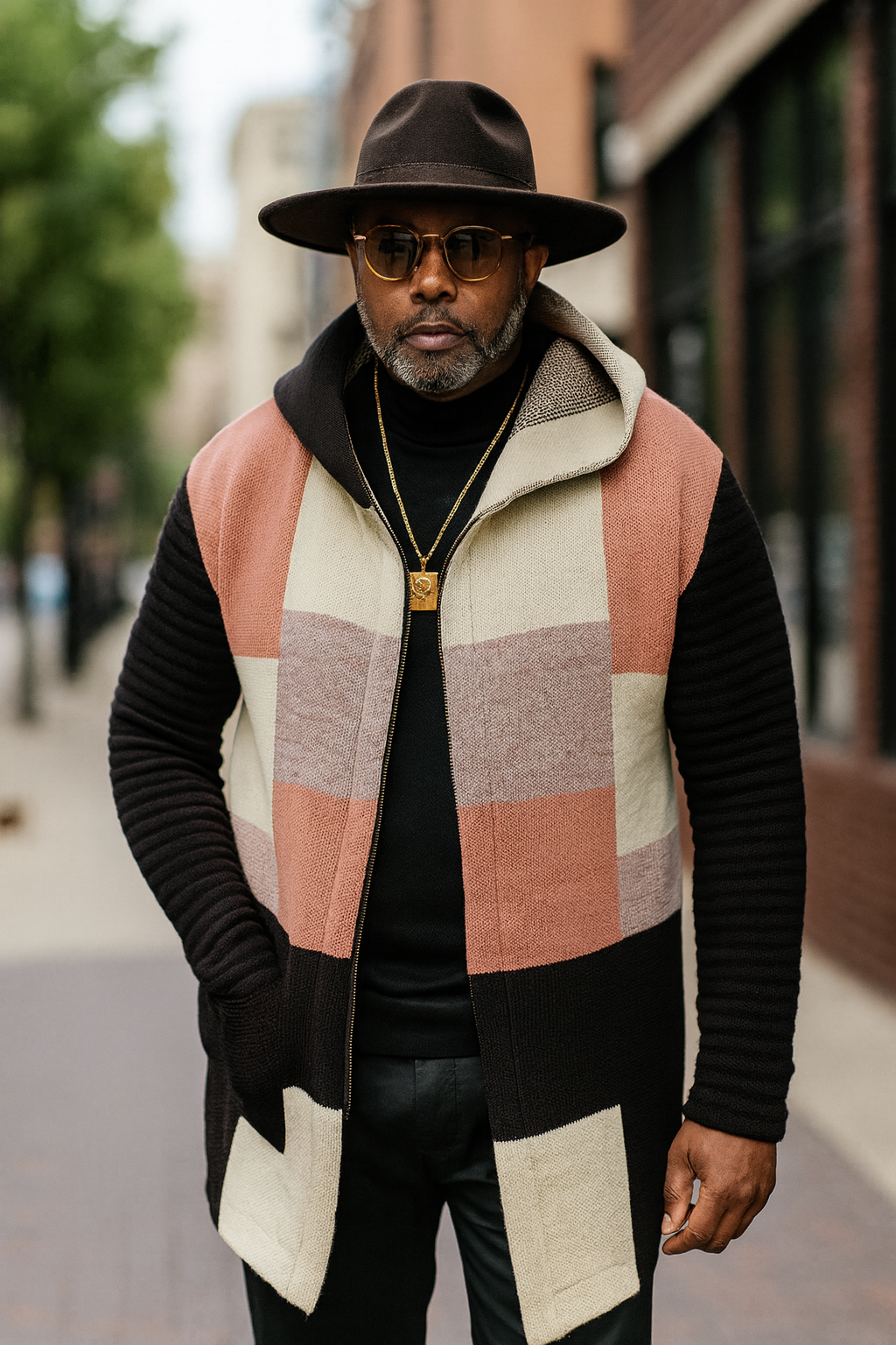 OIM "Blockchain" 3/4 Length Throwover (Black/Muave/Taupe)