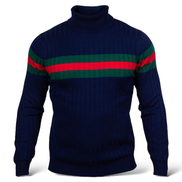 Prestige Designer "Southshore" Turtleneck (Navy/Red/Green)