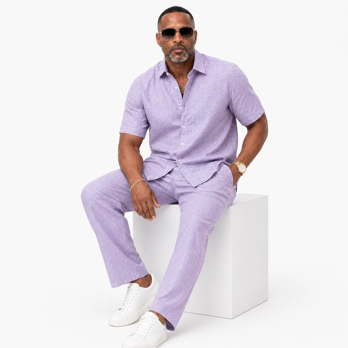 Inserch Premium Linen Shirt Lilac 7172