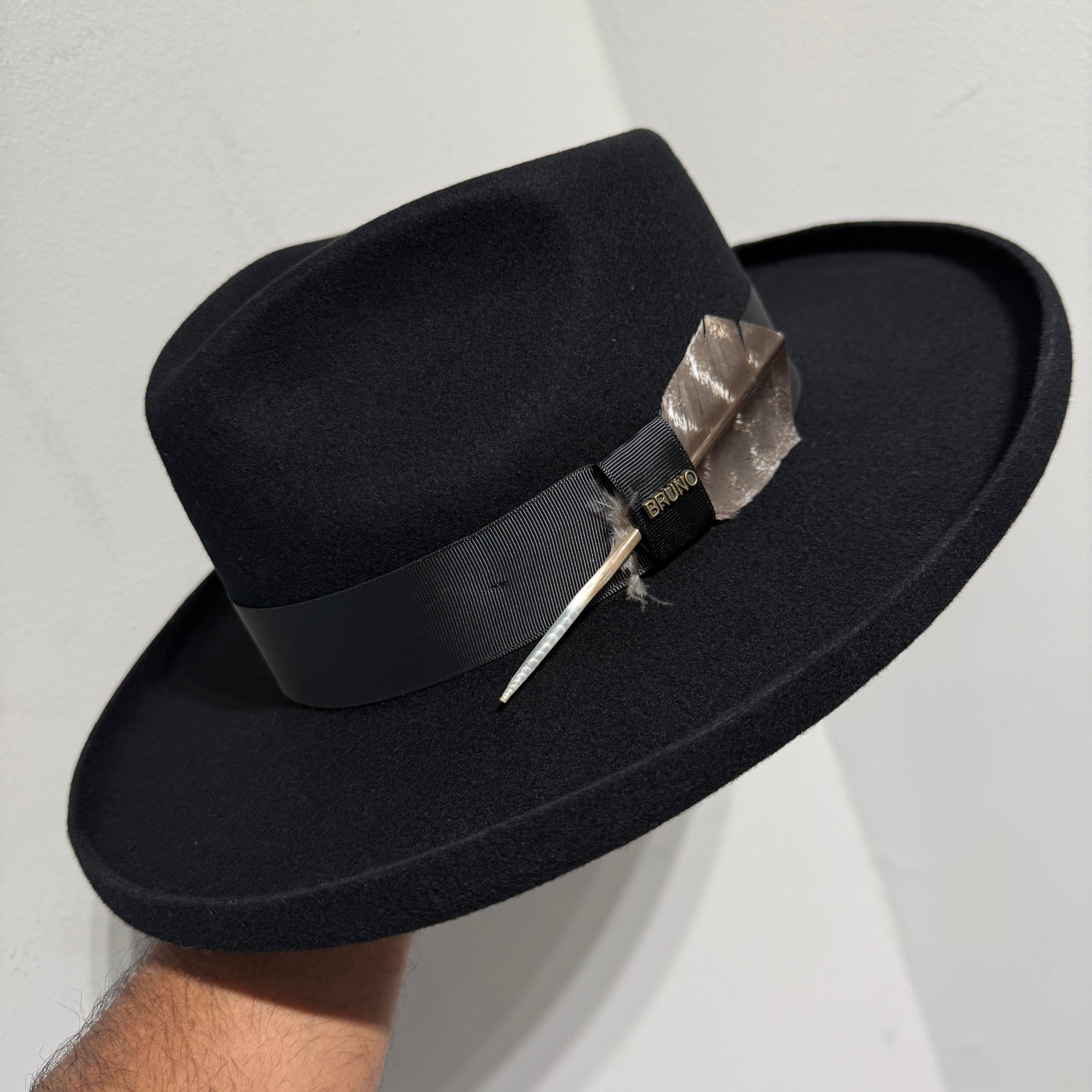 Bruno Capelo Big Brim Wool Hat (Black Diplmomat)