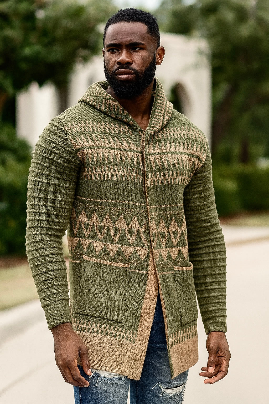 Alpine Sweater 3/4 Length (Army/Tan) OIM