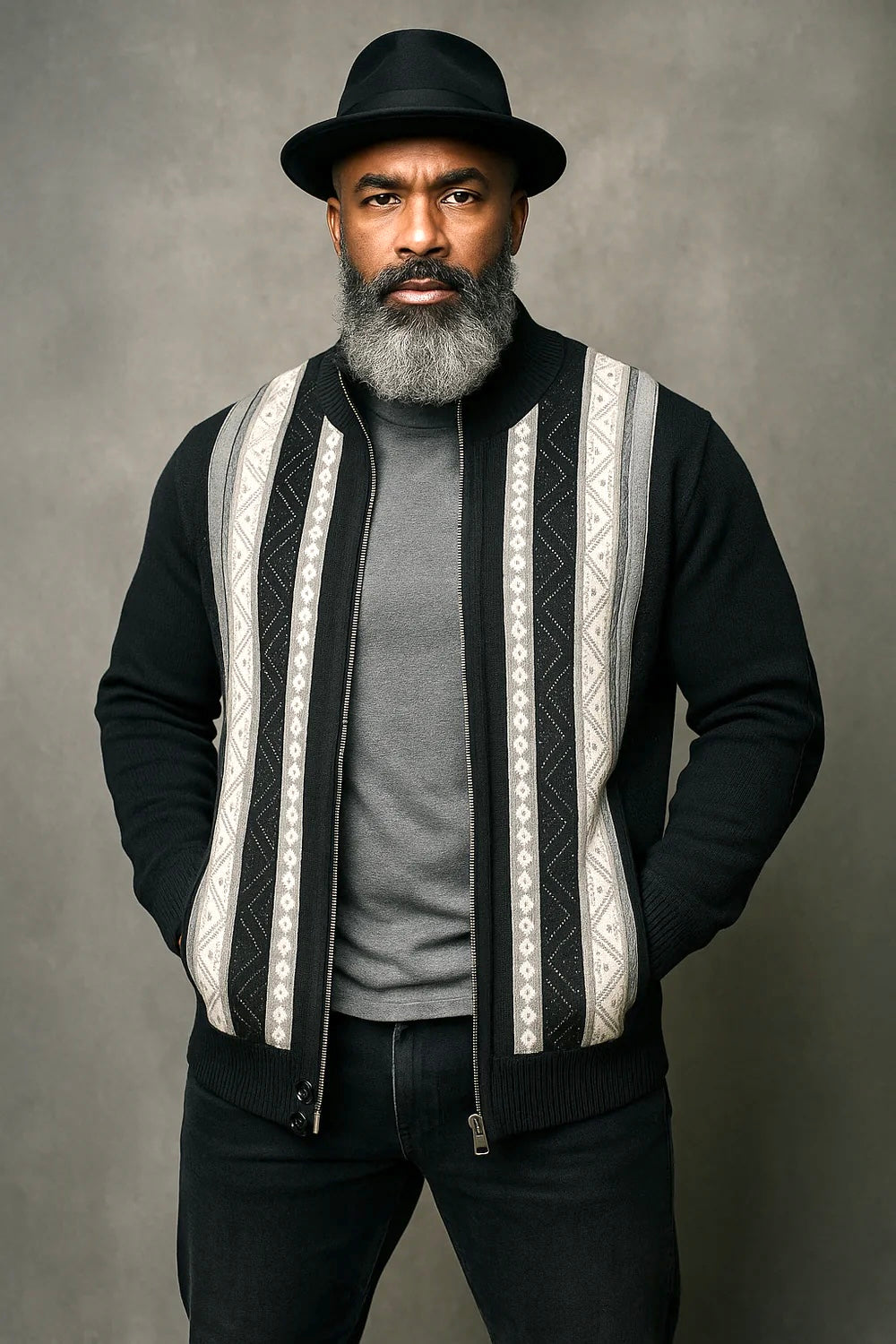 Silversilk Sweater Jacket (Black) 11007