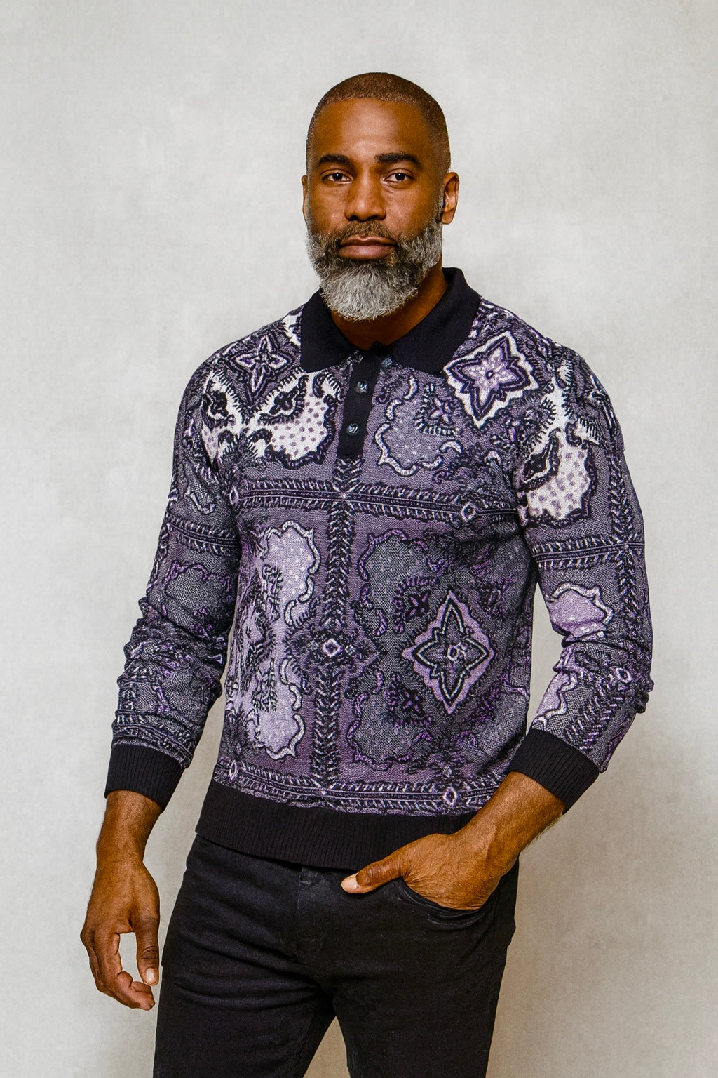 Prestige "Durban" Polo Sweater (Black) 212