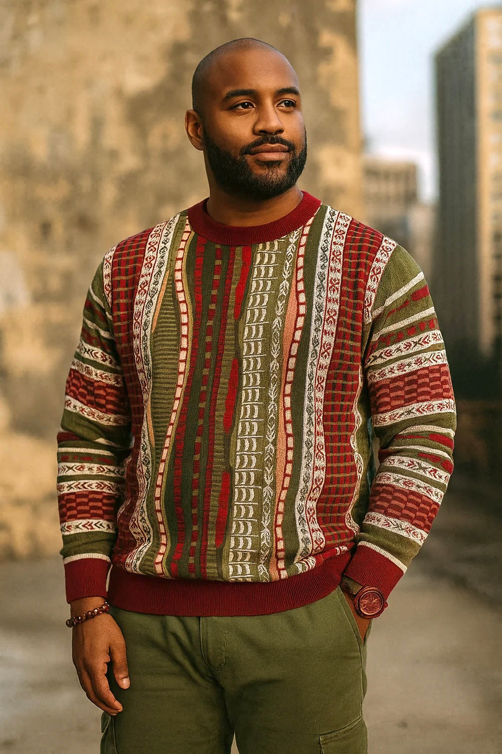 Cigar Couture "Sunset" Knit Sweater (Burgundy)