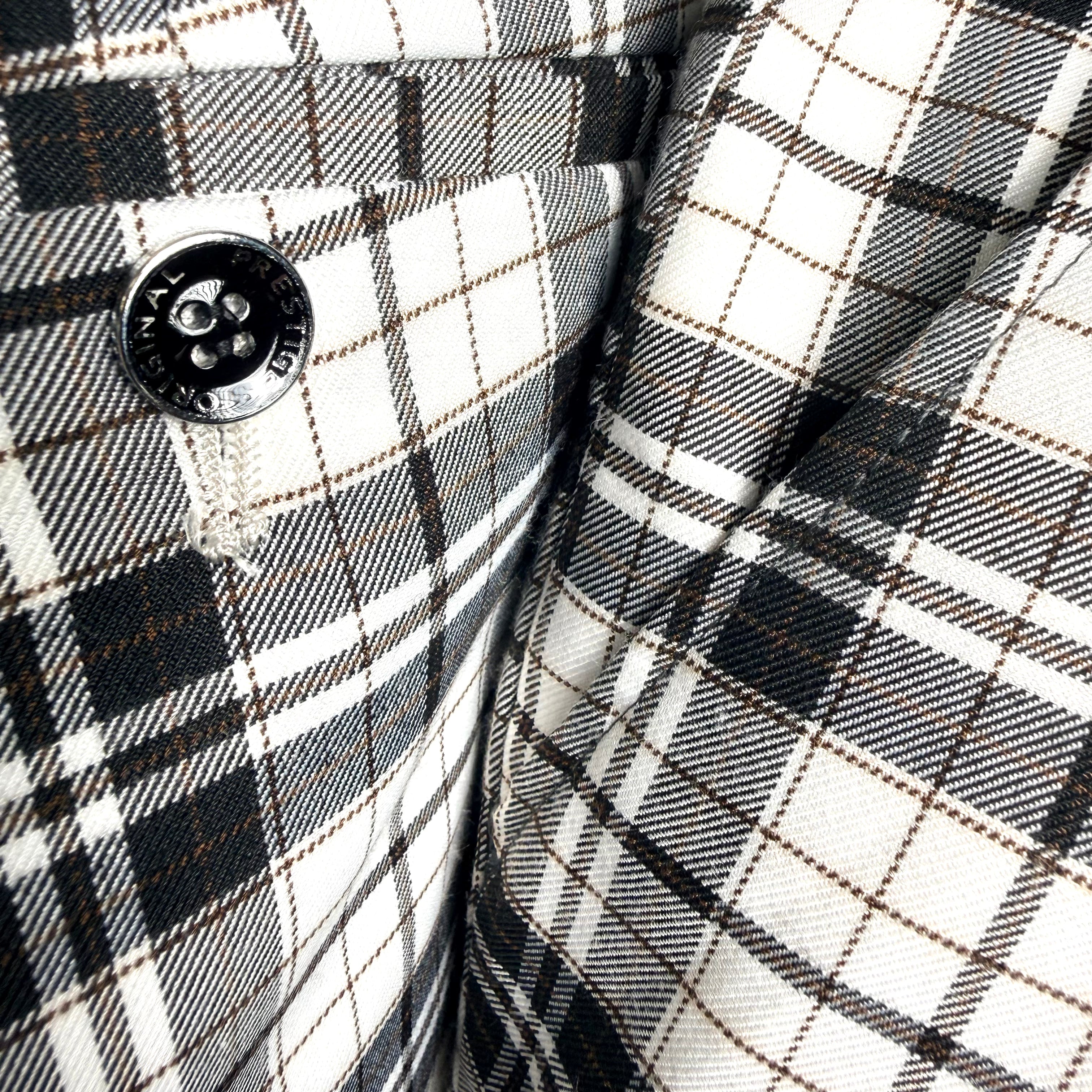 Prestige Men’s Plaid Dress Pants – White 2