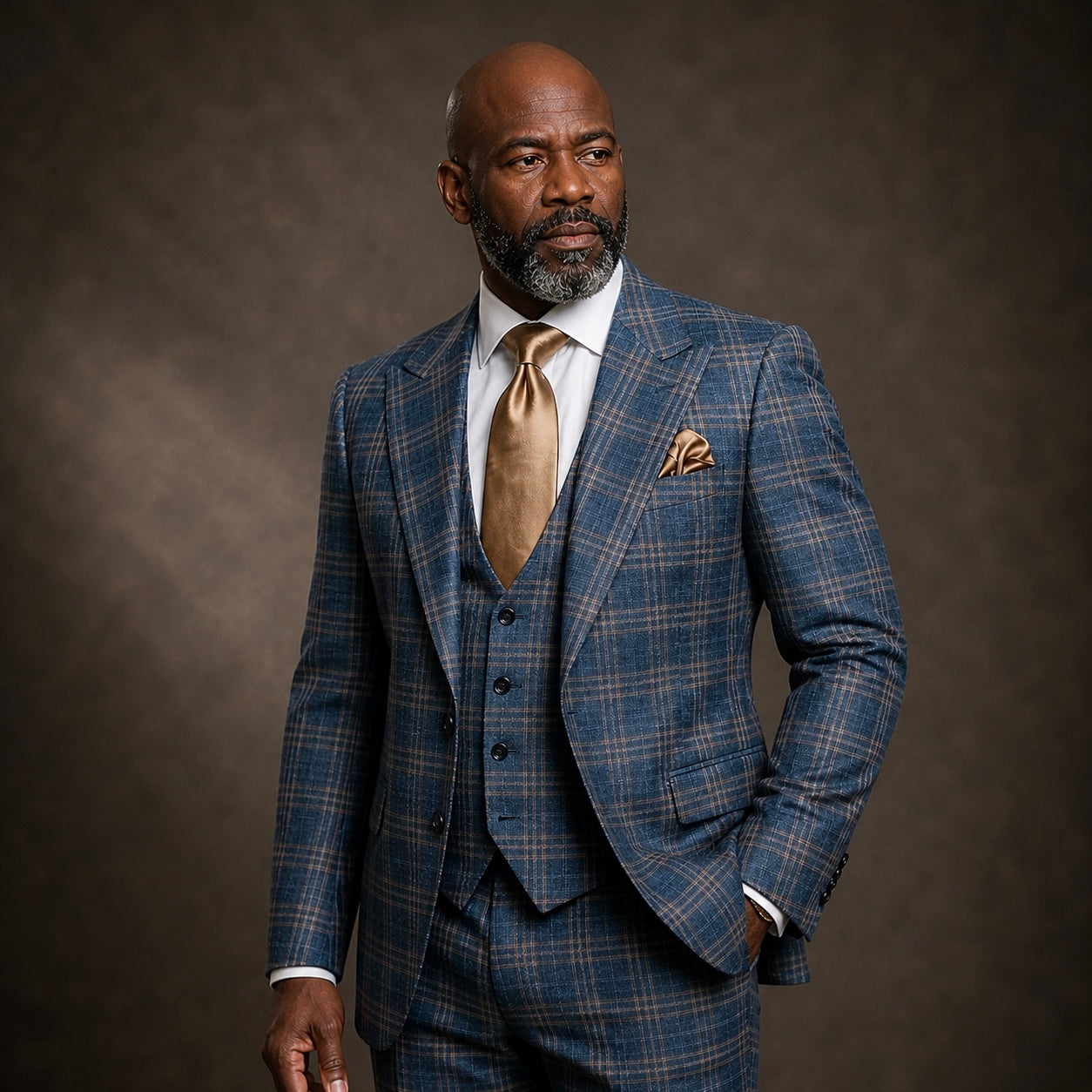 Rossi Man Modern Fit 3-Piece Vested Suit - Dusty Blue 2024