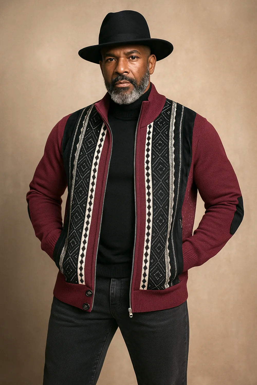 Silversilk Sweater Jacket (Wine) 11007