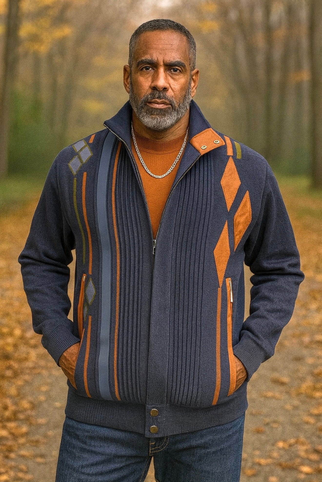 Silversilk Sweater Jacket (Navy) 11009