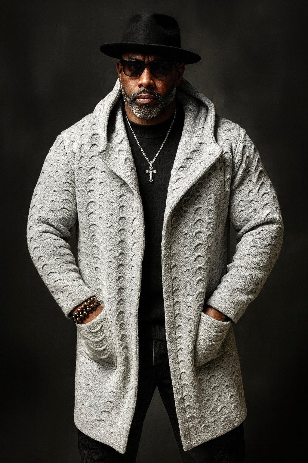 Lcr 3/4 length "Kensington" Cardigan (Gray).