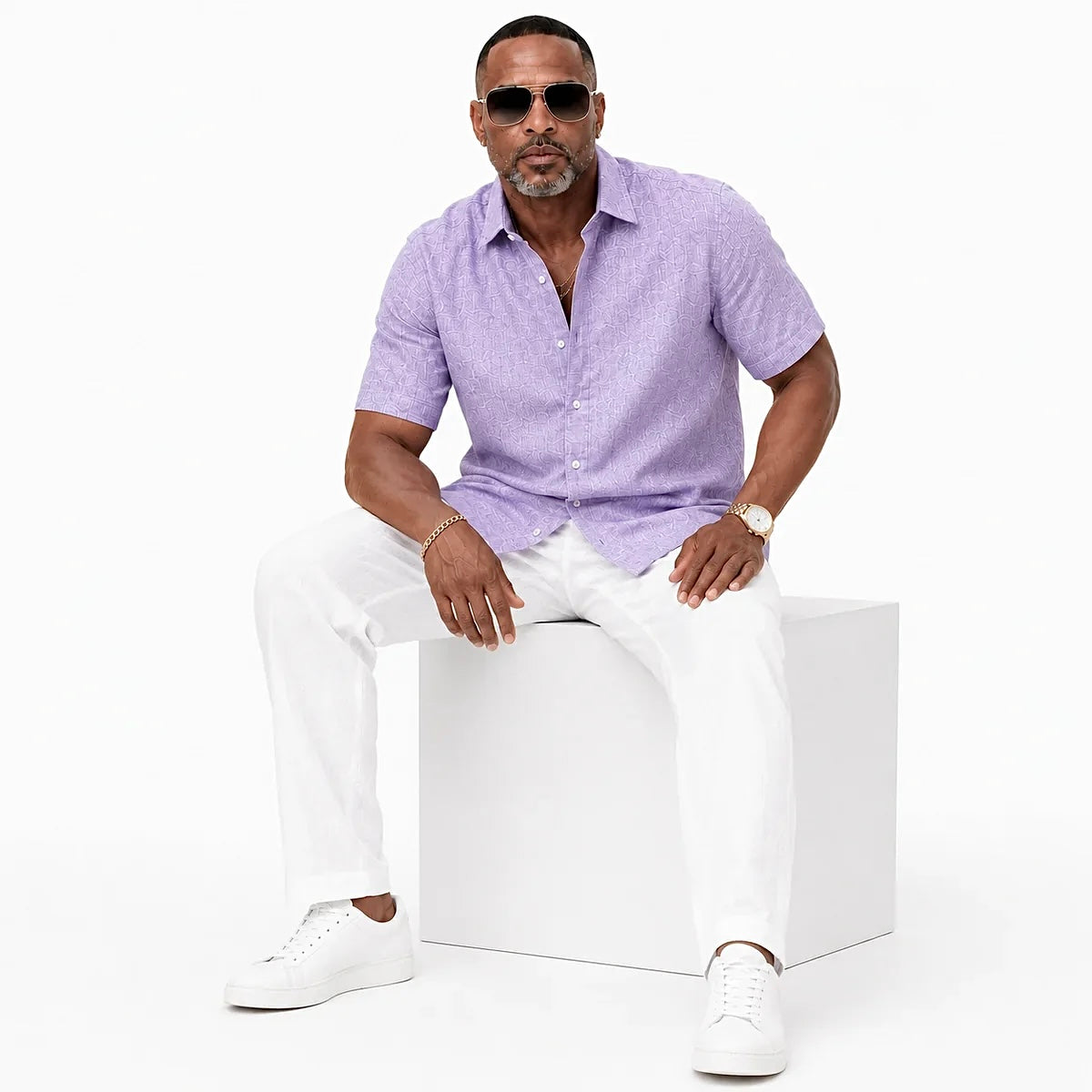 Inserch Premium Linen Shirt Lilac 7172