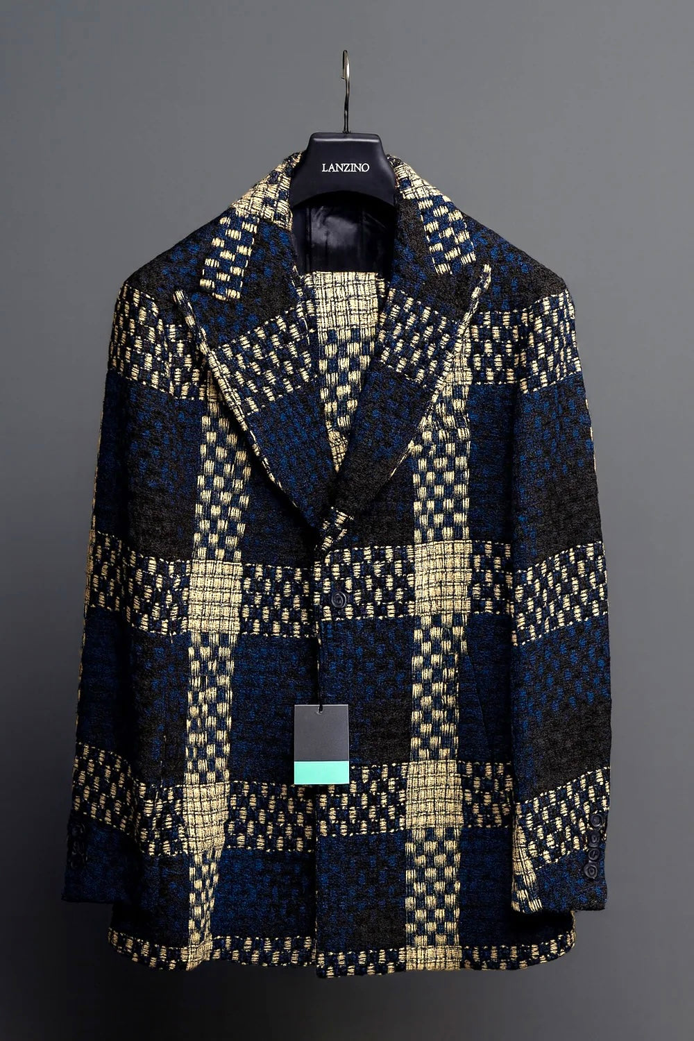 Lanzino 3/4 Length Car Coat (Blue/Black)