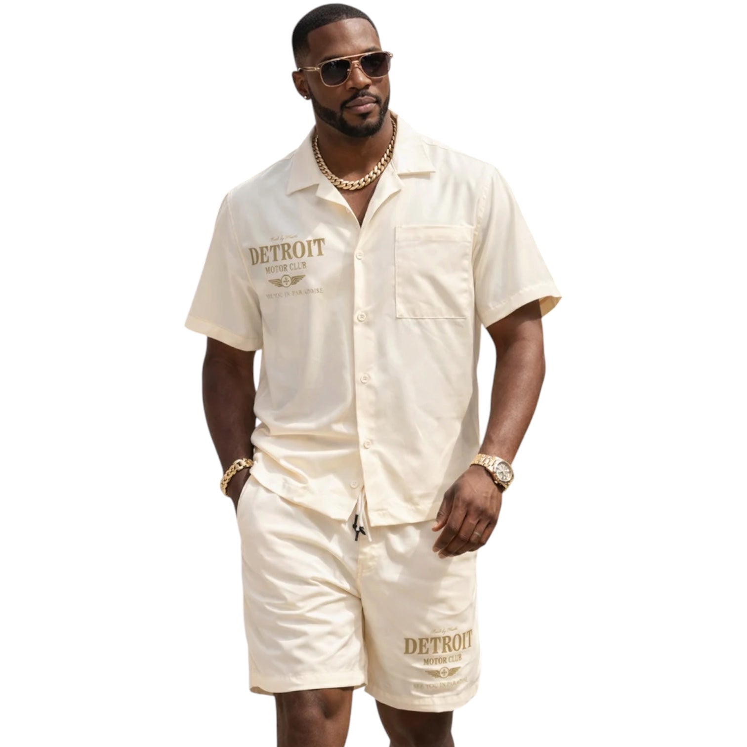 Jordan Craig Men’s Detroit Motor Club Short Set – Black