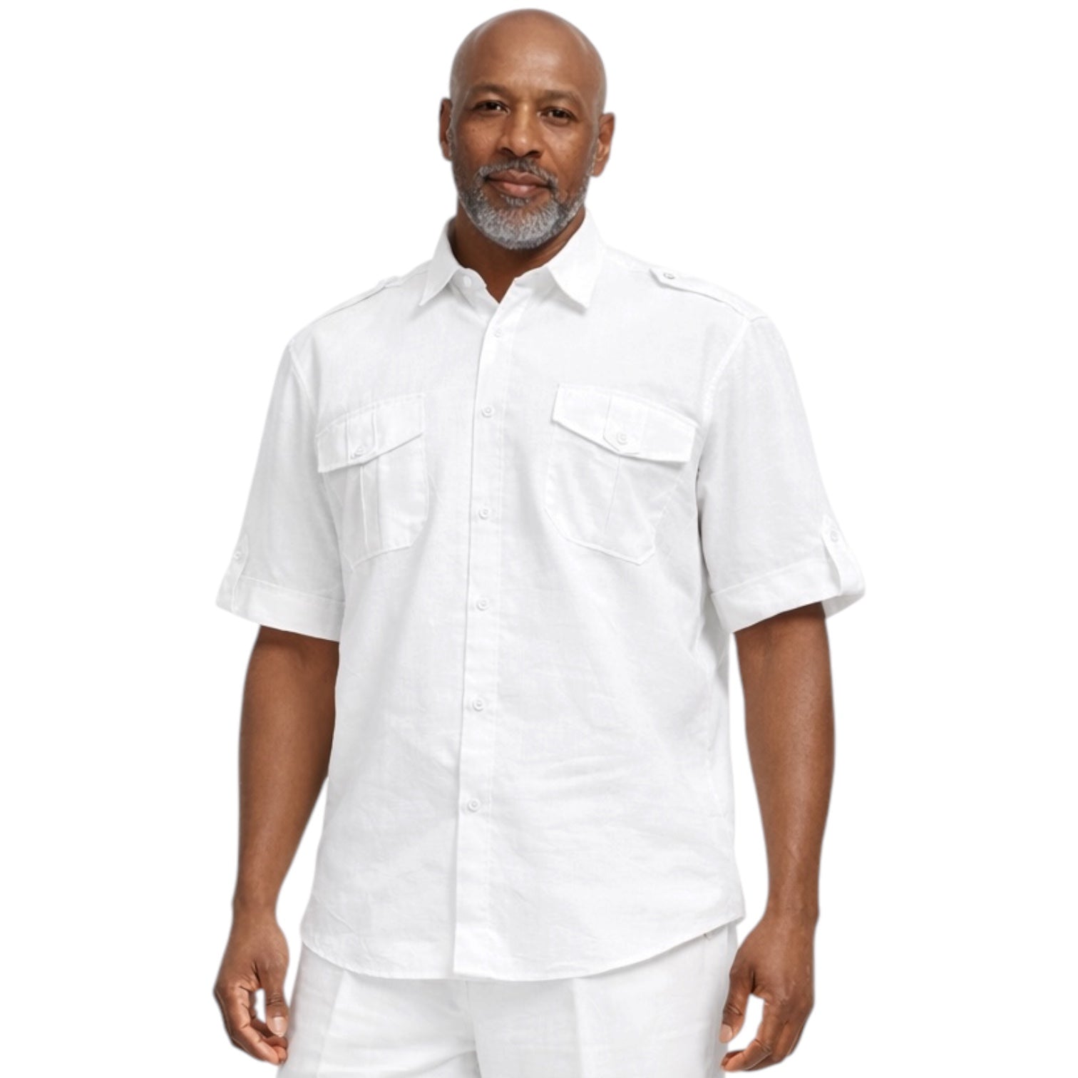 Inserch Military Linen Shirt (White)