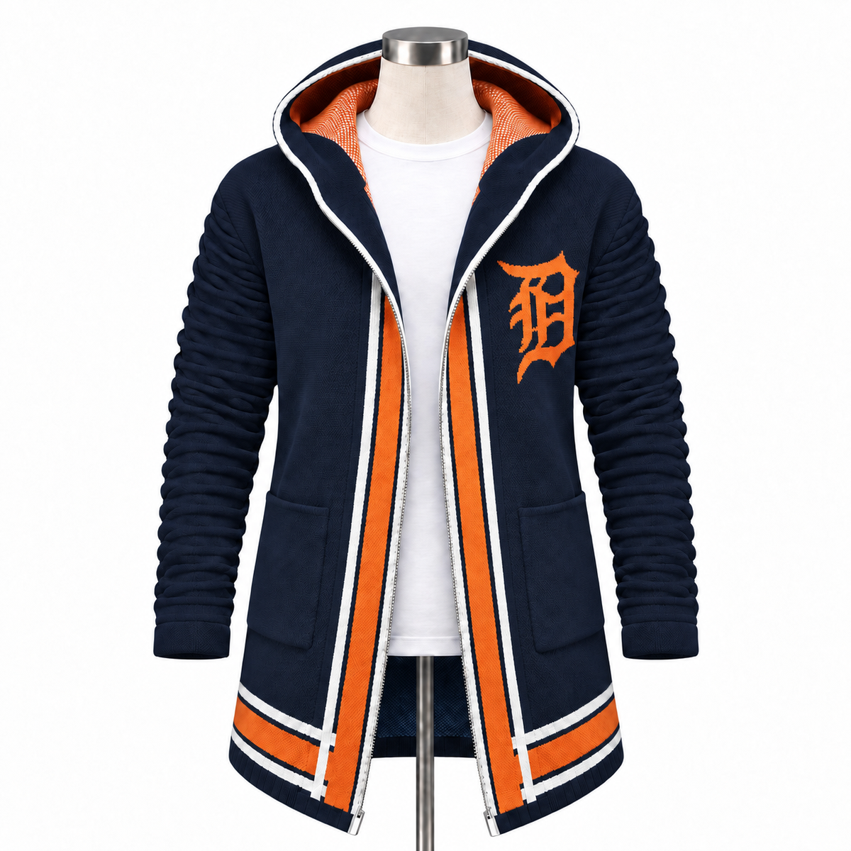 Detroit 3/4 Length Sweater Jacket – Navy