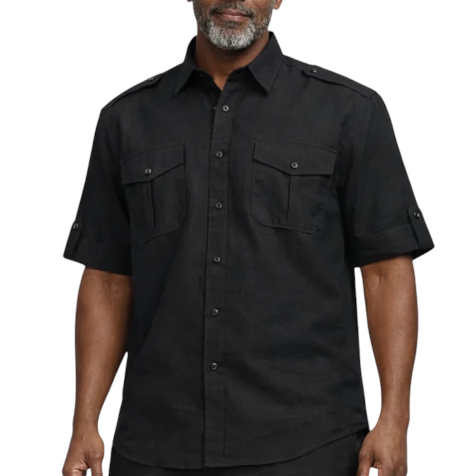 Inserch Military Linen Shirt (Black)