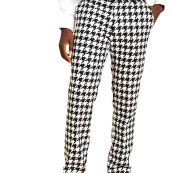 Pre-Order Inserch wool blend houndstooth pant (black/white) 41