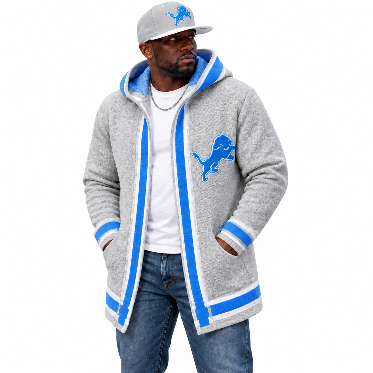 Detroit Edition ¾-Length Sweater Cardigan – OIM Gray