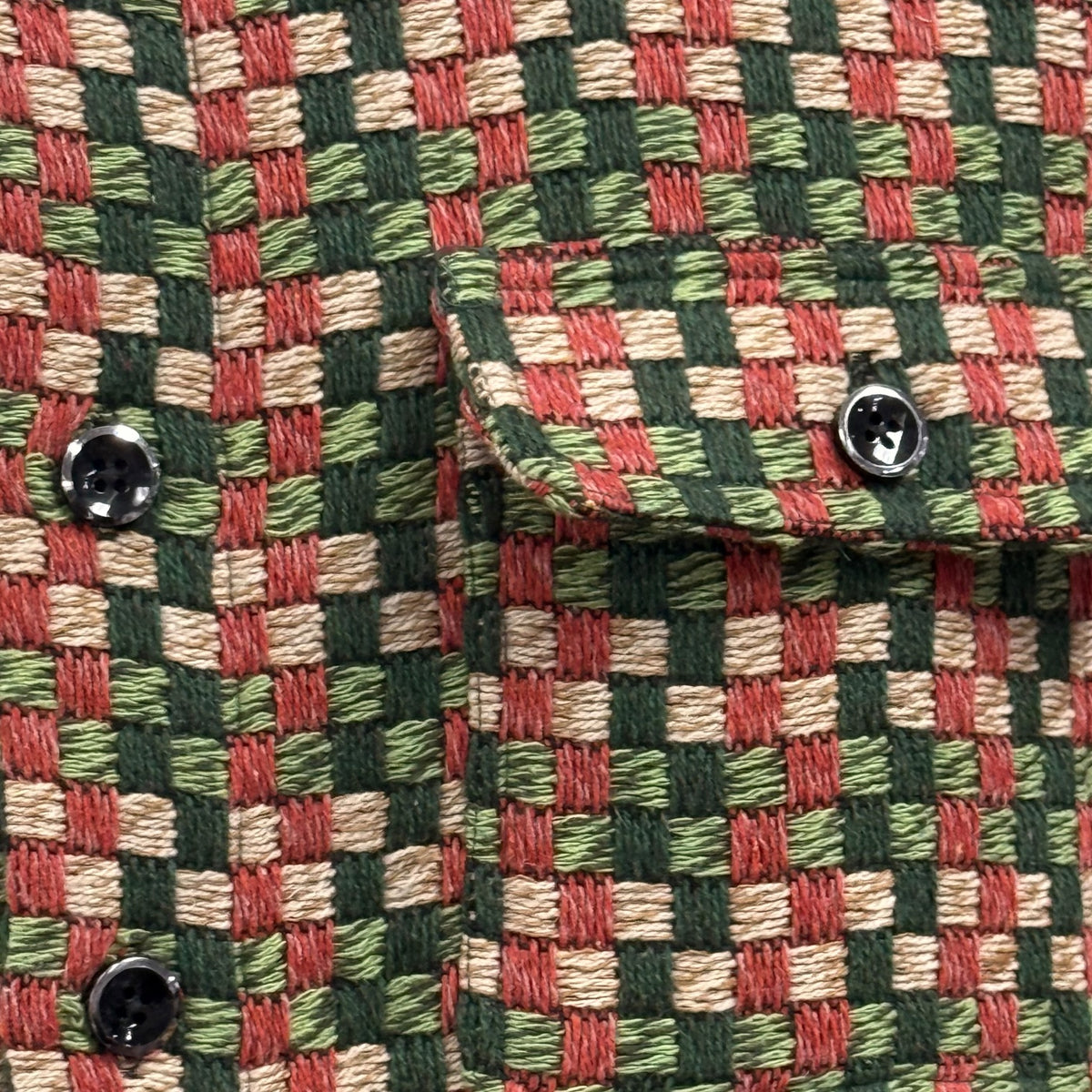 Lanzino Men’s Luxury Shirt Jacket – Green Tan Rust
