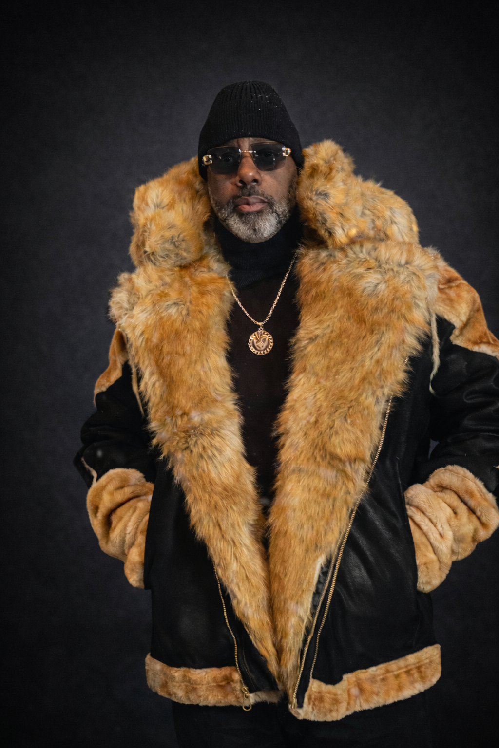 Jordan Craig "Motto" Shearling Coat (Black Coffee)