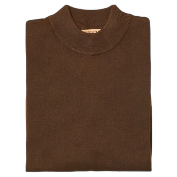 Inserch Cotton Blend Mock Sweater (Brown)