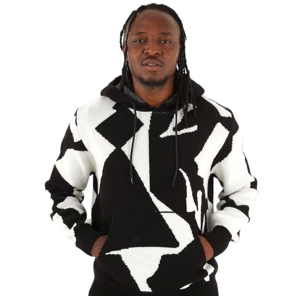 Hooey Hoodie Boys Jimmy Black White Bandana Patterned Hoodie