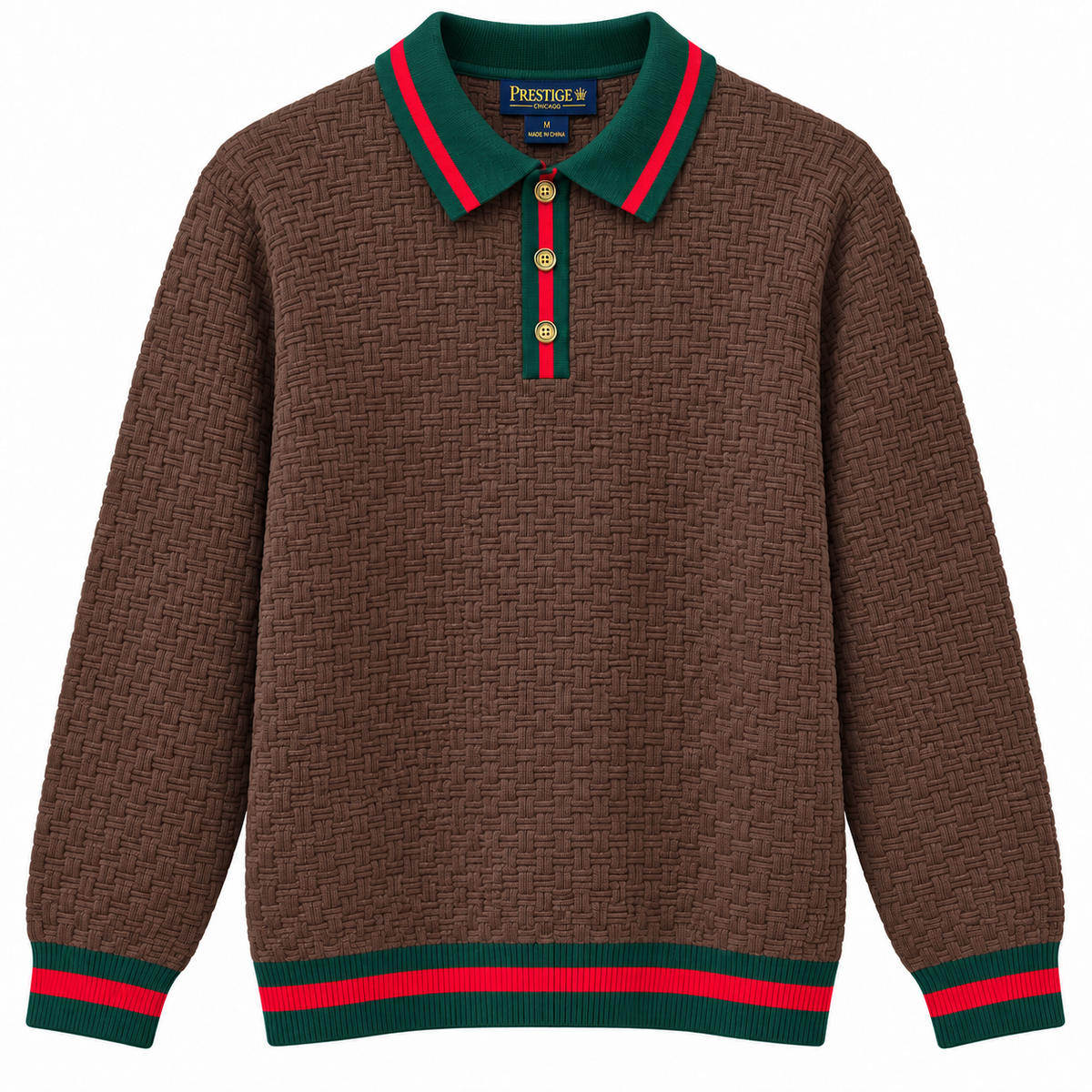 Prestige Designer Polo: Brown Red Green