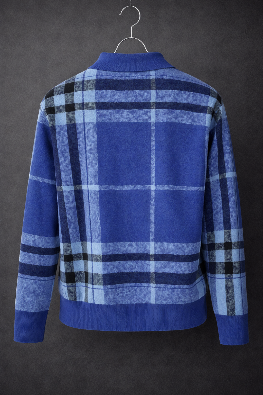 Lanzino Men’s Knit Button-Up Sweater – Blue