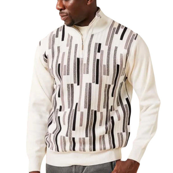 Inserch "Gianni" Quarter Zip Sweater (Winter White)