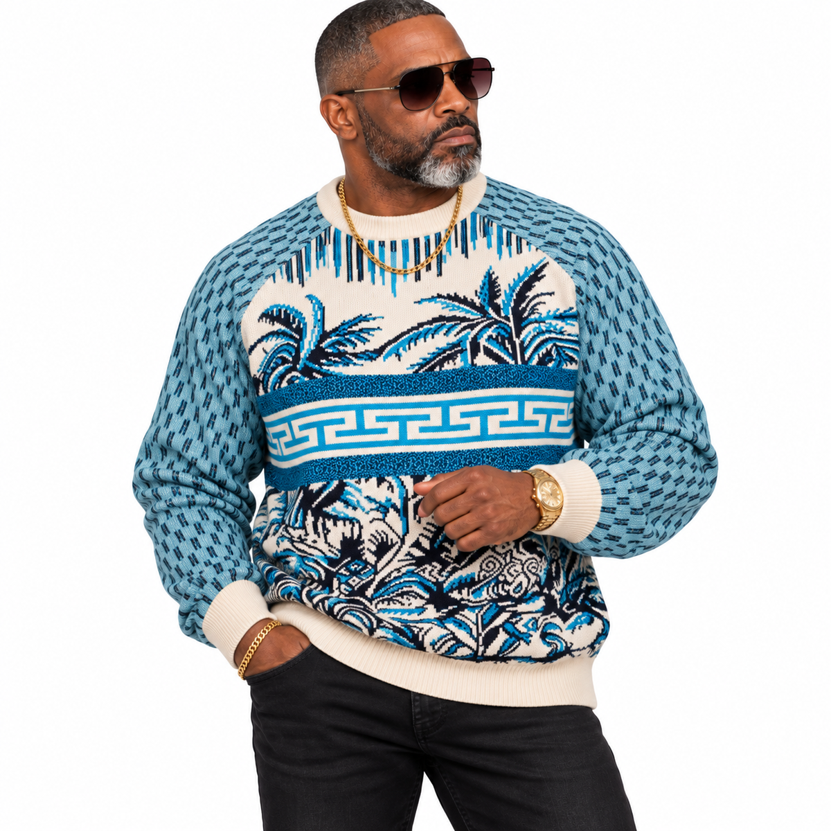 Prestige "Tropic" Sweater (Teal/Black) 418