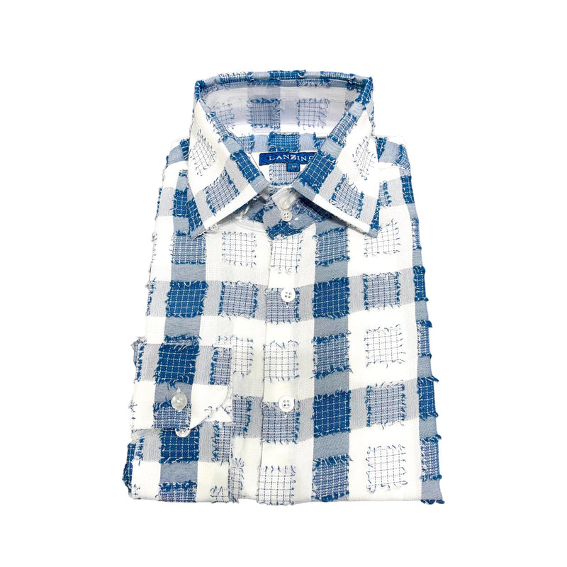 Lanzino "Stitched" Shirt (Navy/White)