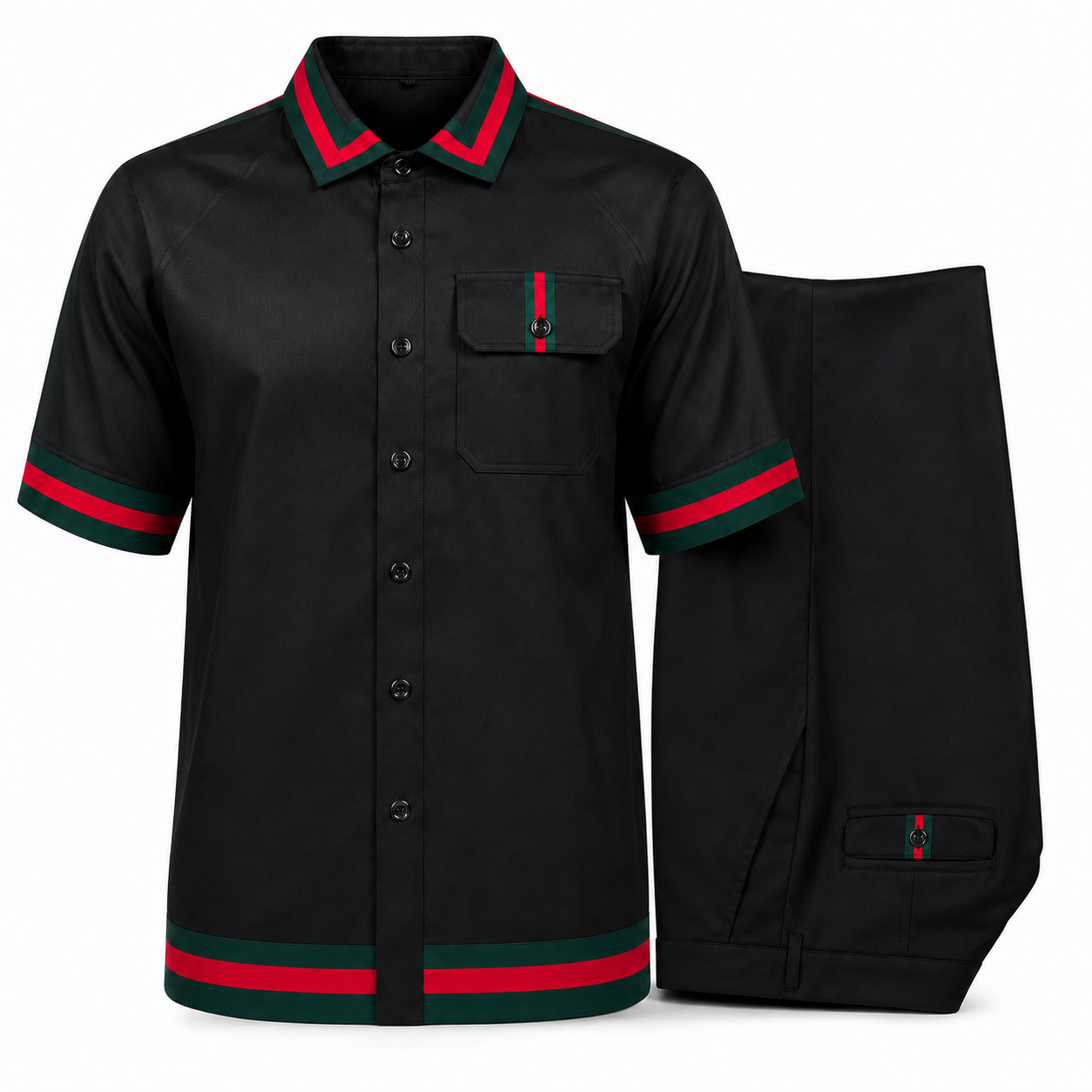 Prestige Men’s Linen Pant Set – Black (690)