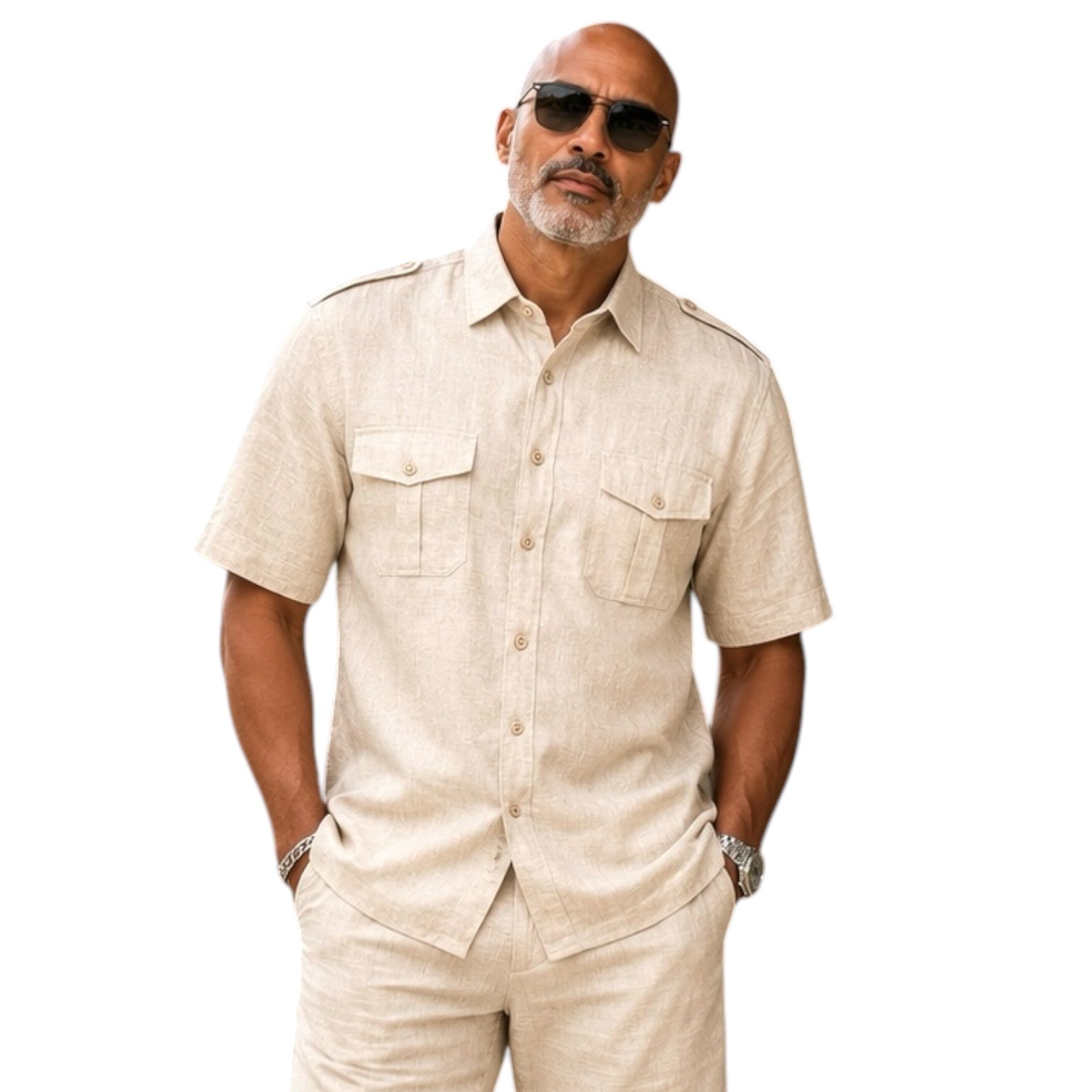 Inserch Military Linen Shirt (Oatmeal)