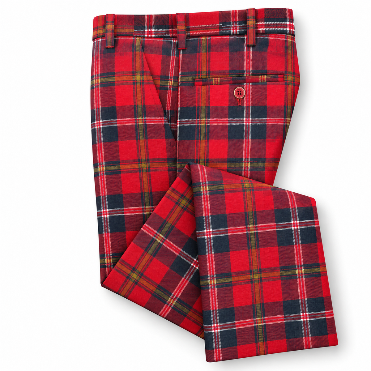 Prestige Men’s Plaid Dress Pants – Red1