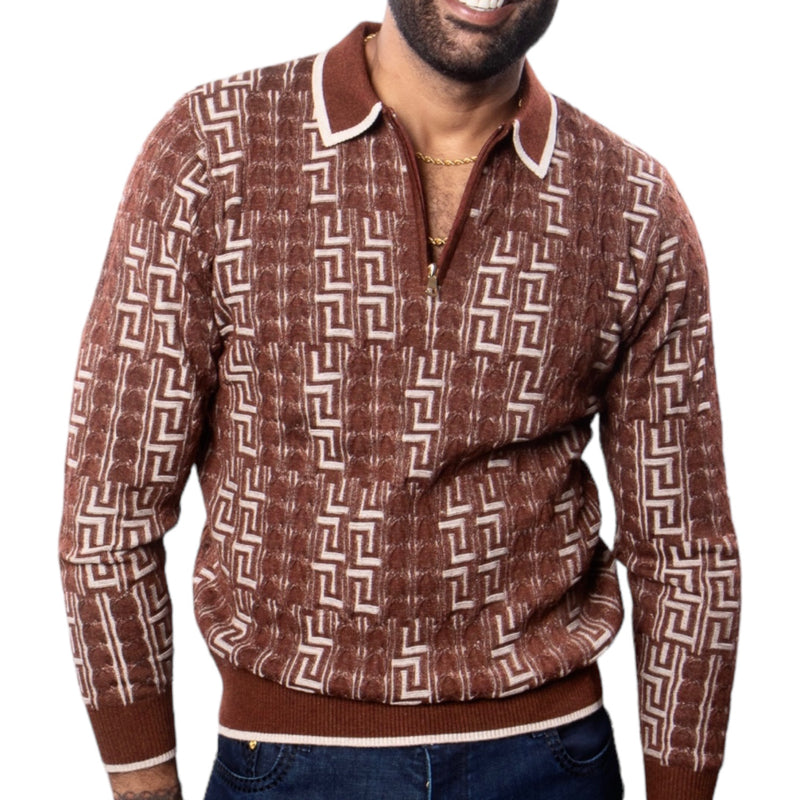 Prestige "Vector" Polo Sweater (Brown) 571
