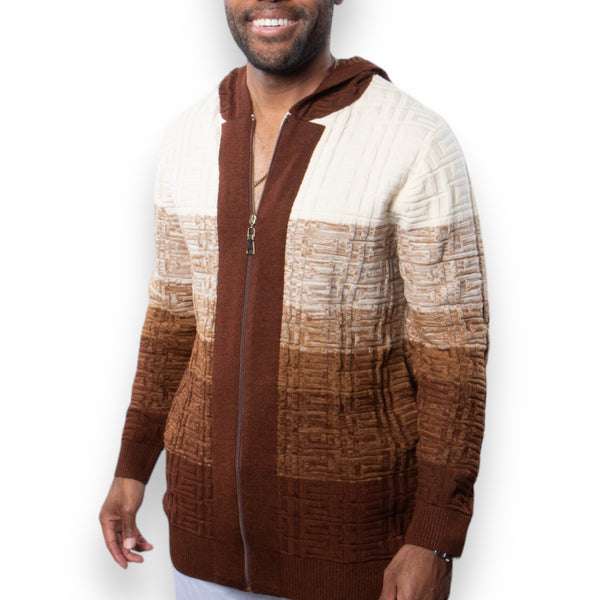 Prestige Full Zip "Midtown" Sweater (Brown) 484
