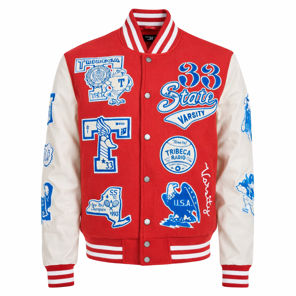 Jordan Craig Men’s Wool Bomber Jacket – Red