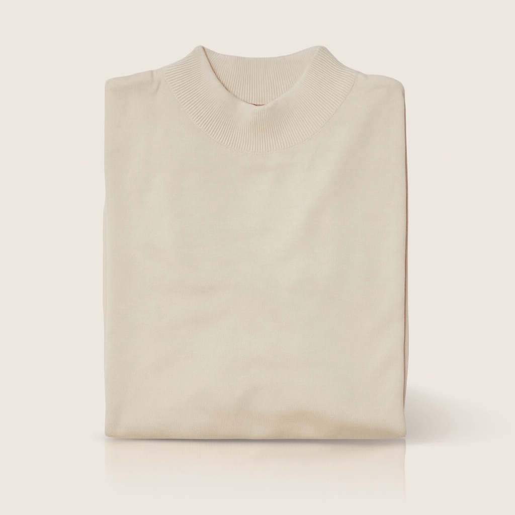 Inserch Cotton Blend Mock Sweater (Stone)